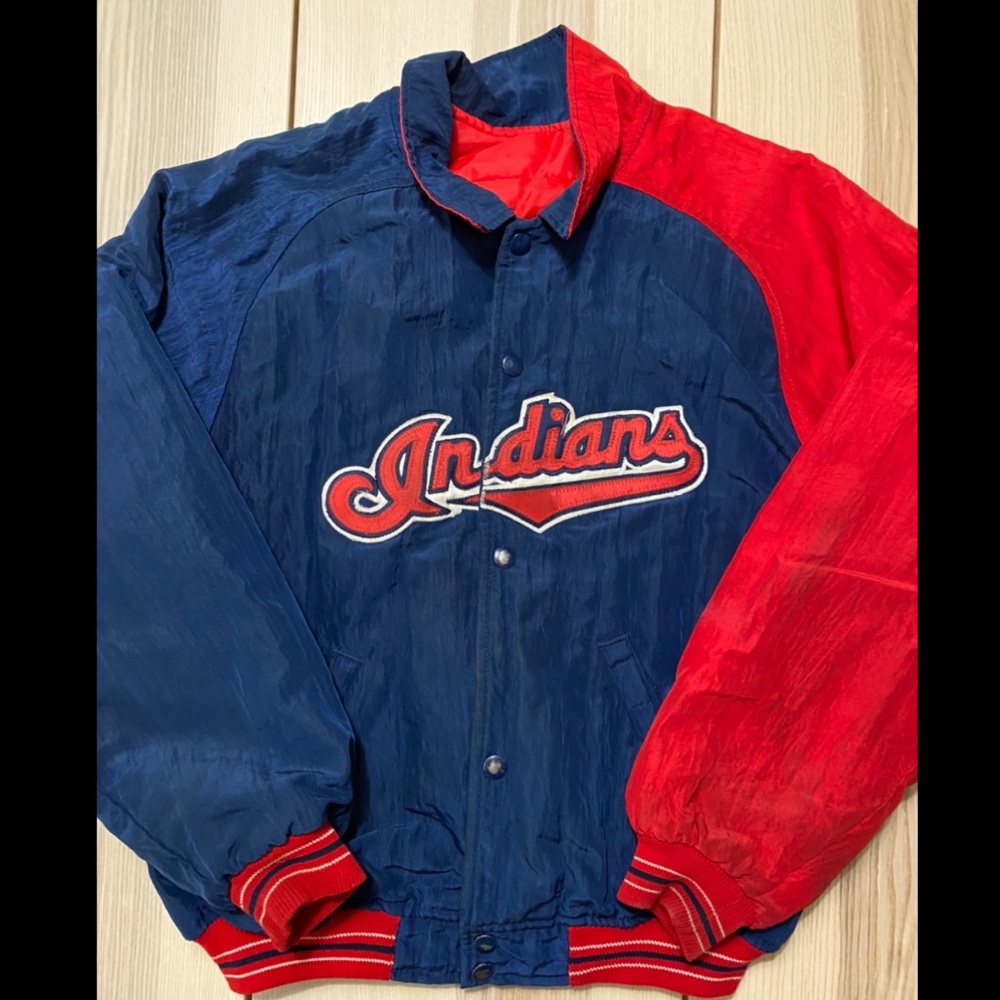 Vintage 90s Starter Cleveland Indians Diamond Collection Puffer Adult S